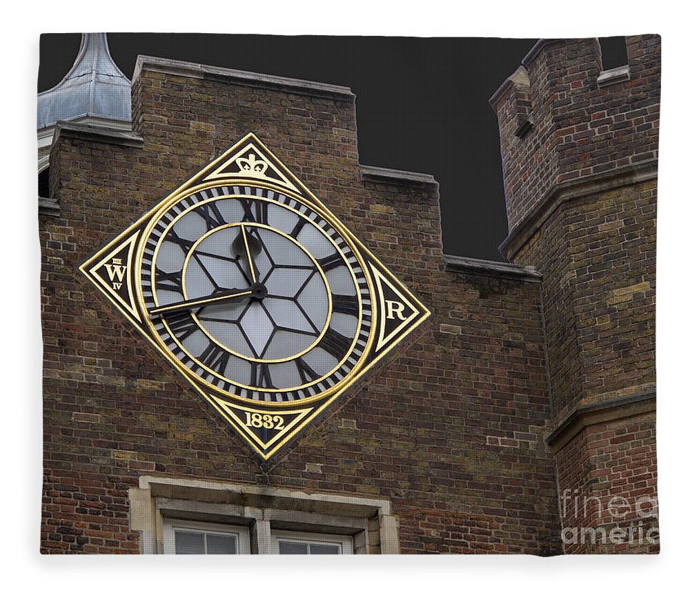 London Fleece Blanket featuring the photograph Historic London Clock by Ann Horn