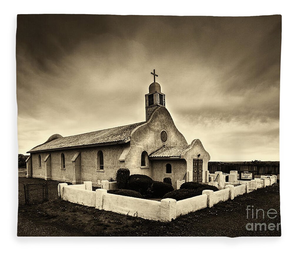 Historic Old Adobe Spanish Style Catholic Church San Ysidro New Mexico Canvas Prints Fleece Blanket featuring the photograph Historic Old Adobe Spanish Style Catholic Church San Ysidro New Mexico by Jerry Cowart
