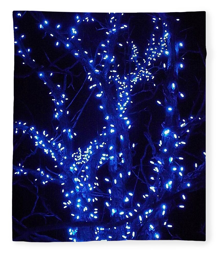 Holiday Cards Fleece Blanket featuring the photograph Holiday Glow Blue by Darren Robinson