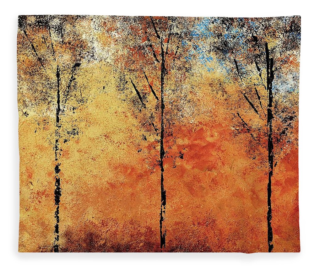 Hot Fleece Blanket featuring the painting Hot Hillside by Linda Bailey