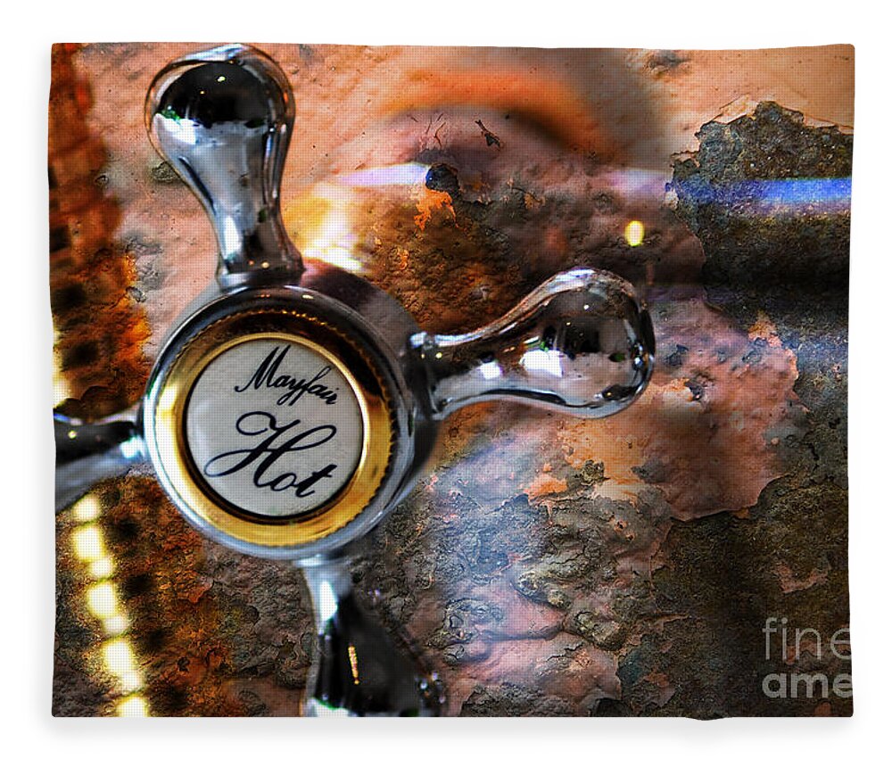 Faucet Fleece Blanket featuring the photograph Hot Water by Randi Grace Nilsberg