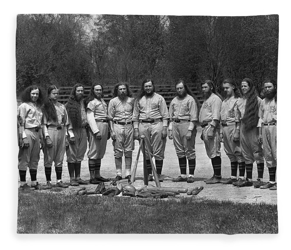 1910s Fleece Blanket featuring the photograph House of David Baseball Team by Underwood Archives