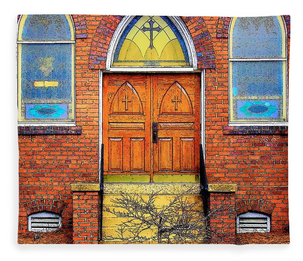 Digital Art Fleece Blanket featuring the photograph House of God by Rodney Lee Williams