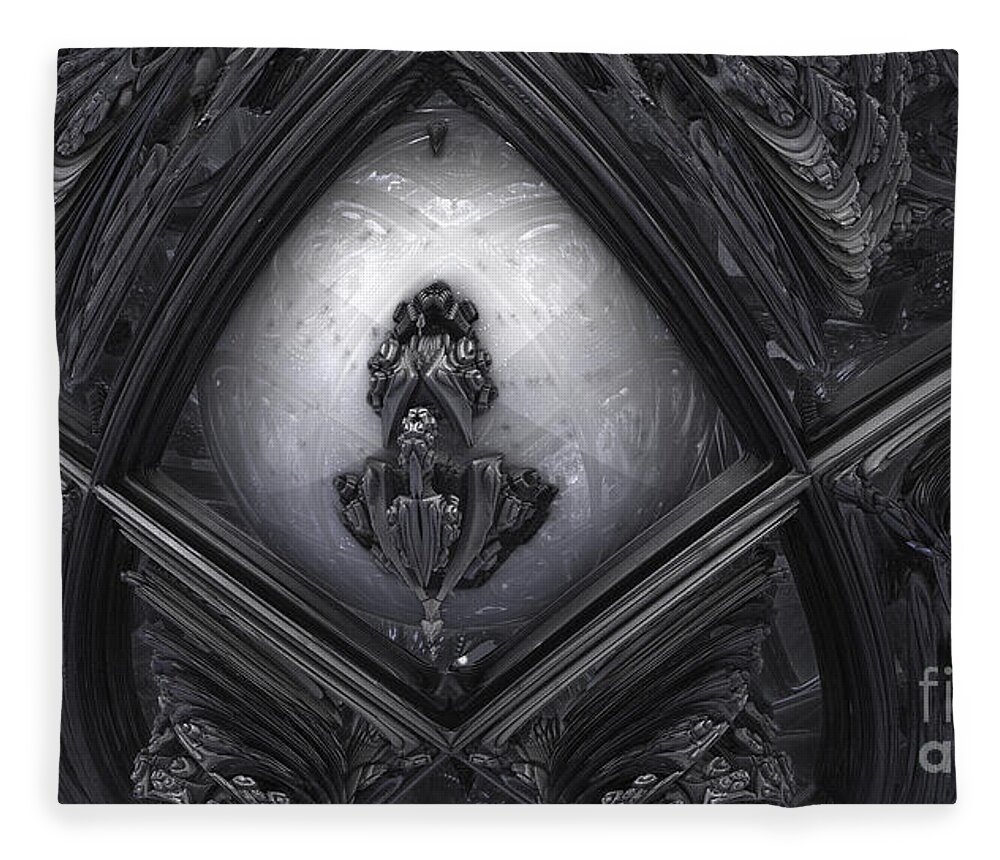 Giger Fleece Blanket featuring the digital art HR Giger In Memorium by Jon Munson II