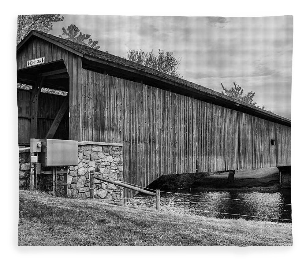 Bridges Fleece Blanket featuring the photograph Hunsecker's Mill Bridge by Guy Whiteley