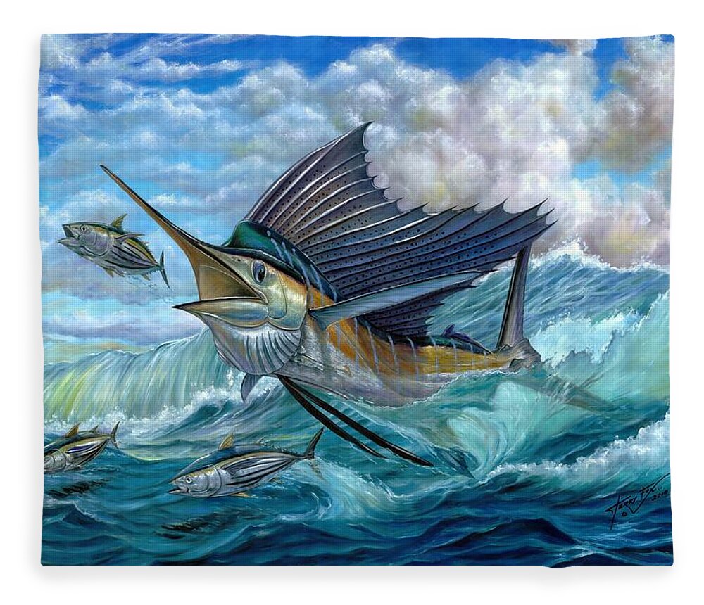 Hunting Sail Fleece Blanket by Terry Fox - Pixels
