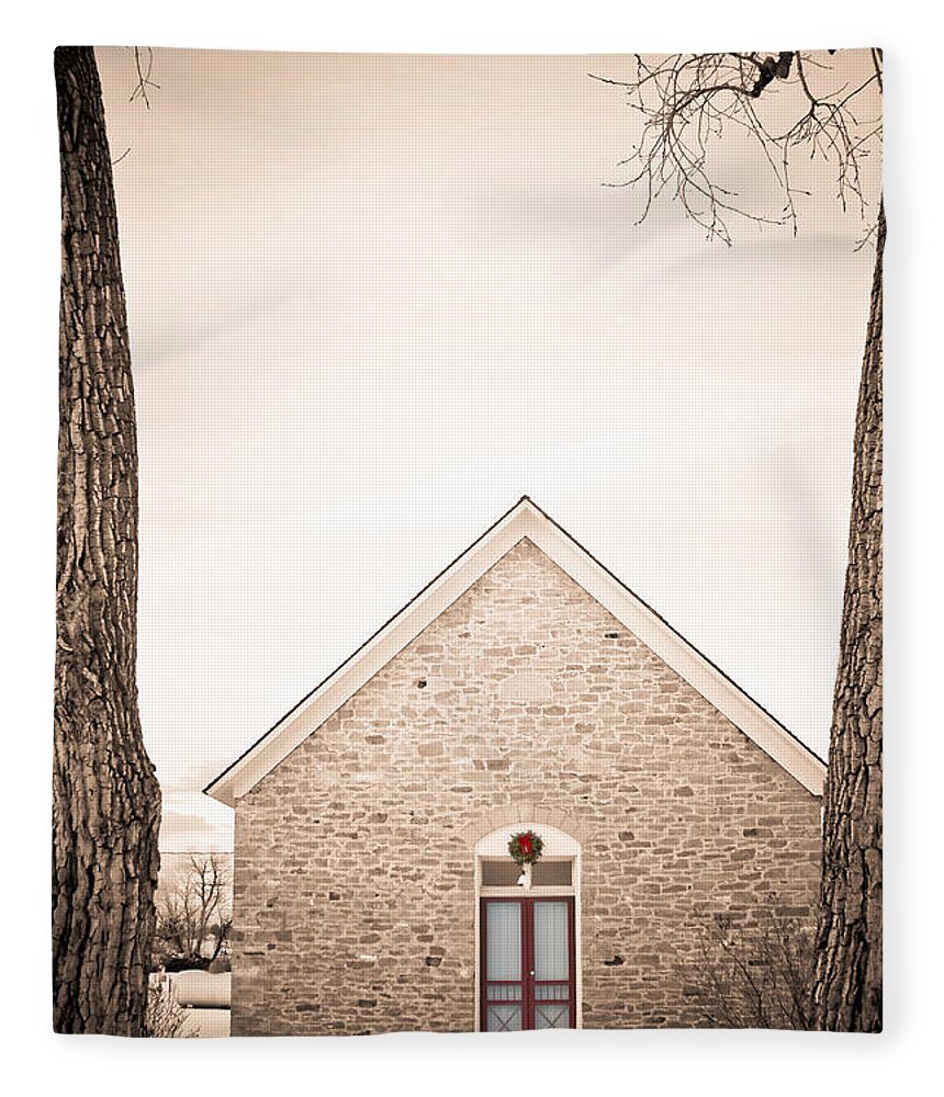 Church Fleece Blanket featuring the photograph Hygiene Church of the Brethren 1880 by James BO Insogna