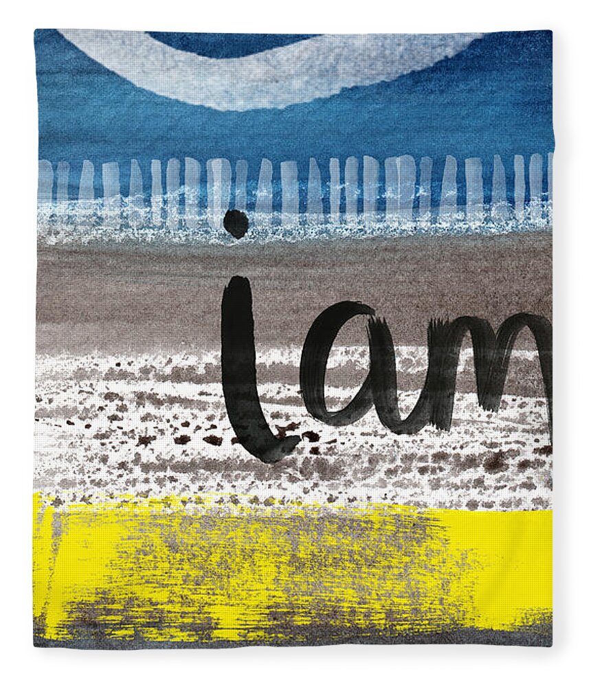 Abstract Landscape Fleece Blanket featuring the painting I Am- abstract painting by Linda Woods