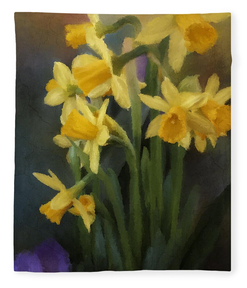 Flowers Fleece Blanket featuring the painting I Believe - Flower Art by Jordan Blackstone