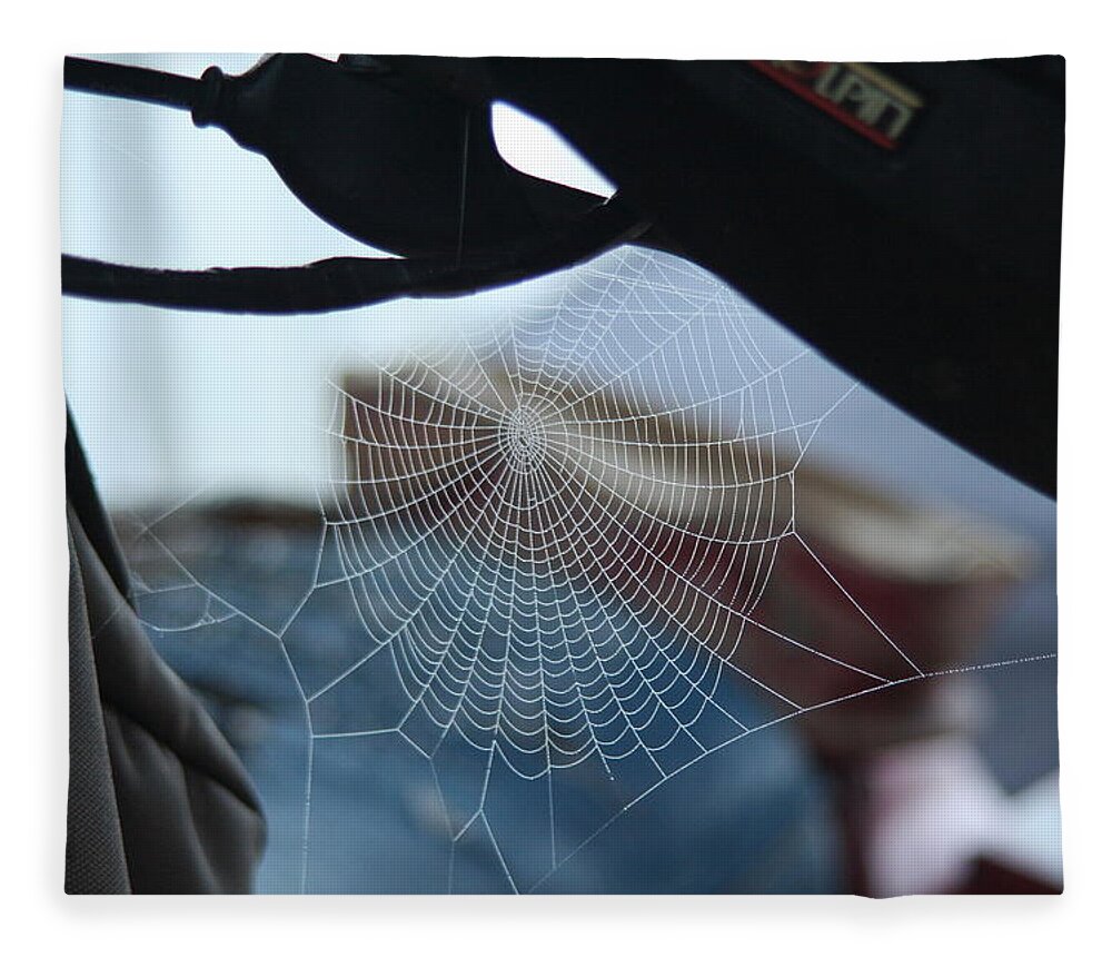 Spiderweb Fleece Blanket featuring the photograph I wanna ride by David S Reynolds