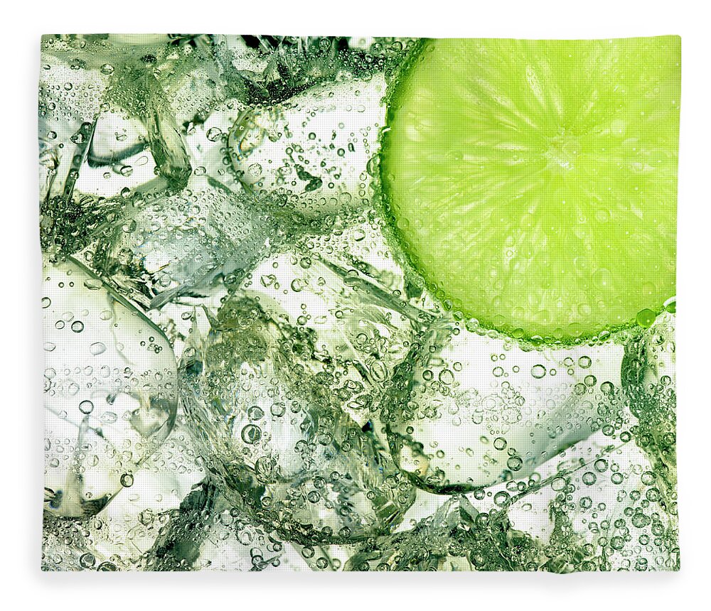 White Background Fleece Blanket featuring the photograph Ice And Lime by Anthony Bradshaw
