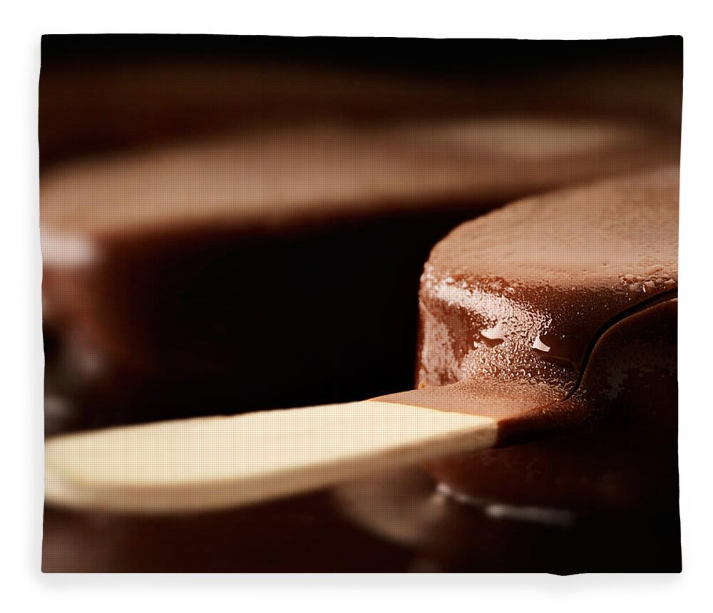 Ice Fleece Blanket featuring the photograph Ice Cream Chocolate Bar by Johan Swanepoel