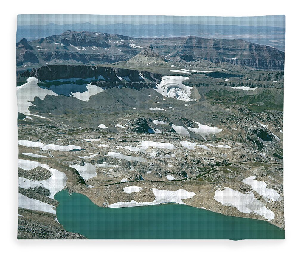 Icefloe Lake Fleece Blanket featuring the photograph T-109212-Schoolroom Glacier from Middle Teton by Ed Cooper Photography