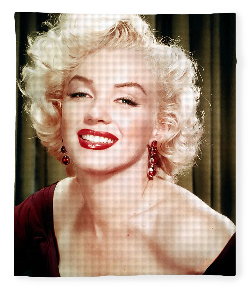 Marilyn Monroe Fleece Blanket featuring the photograph Iconic Marilyn Monroe by Georgia Fowler