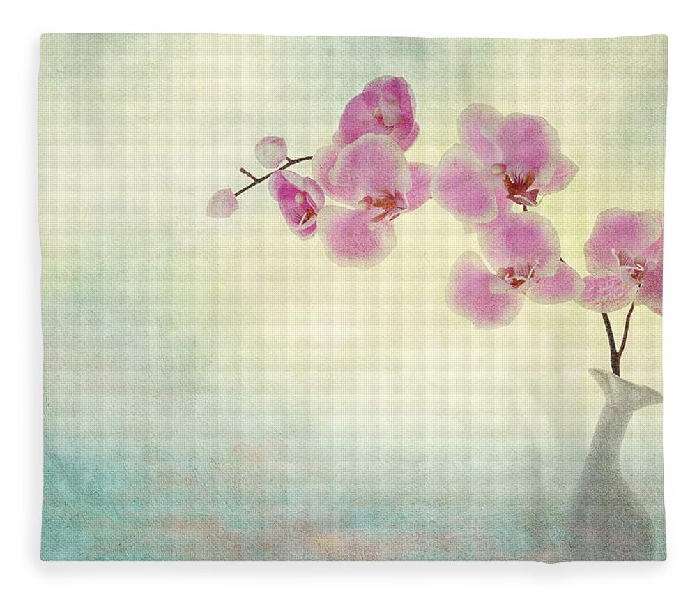 Flower Artwork Fleece Blanket featuring the photograph Ikebana by Mary Buck