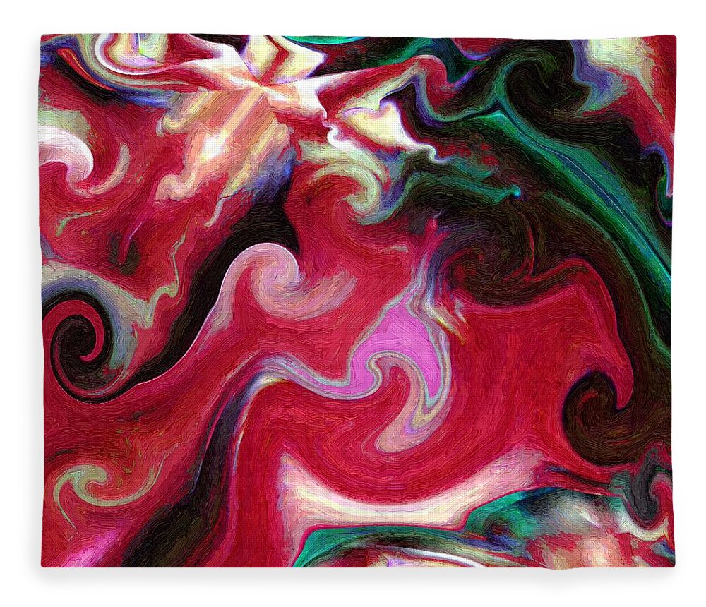 Abstract Fleece Blanket featuring the painting Imagination 2 by RC DeWinter