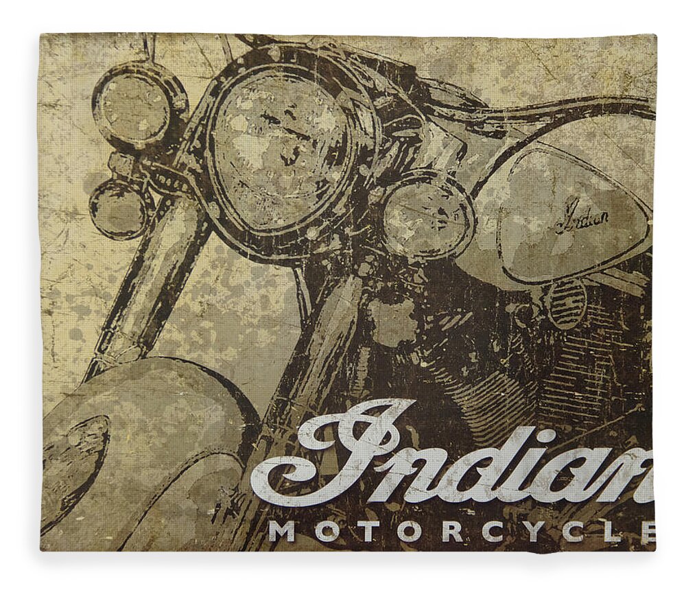 Ndian Motorcycle Poster Fleece Blanket featuring the photograph Indian Motorcycle Poster #1 by Wes and Dotty Weber