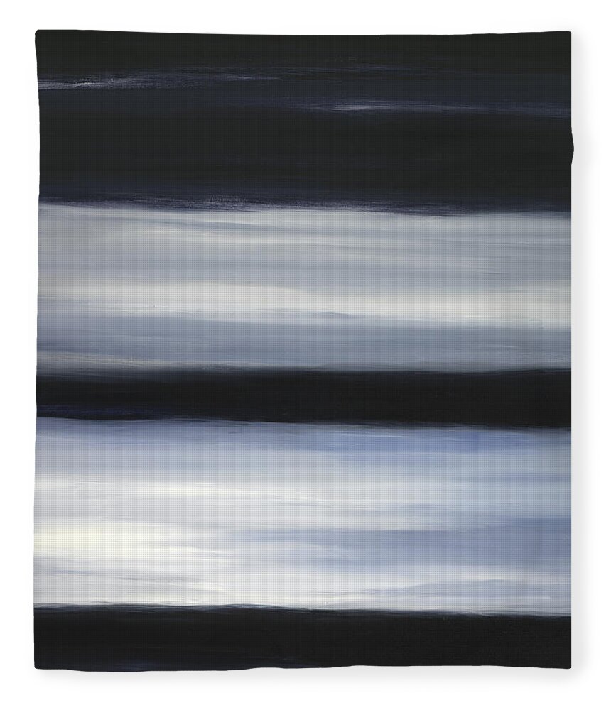 Abstract Fleece Blanket featuring the painting Indigo Blur I by Tamara Nelson