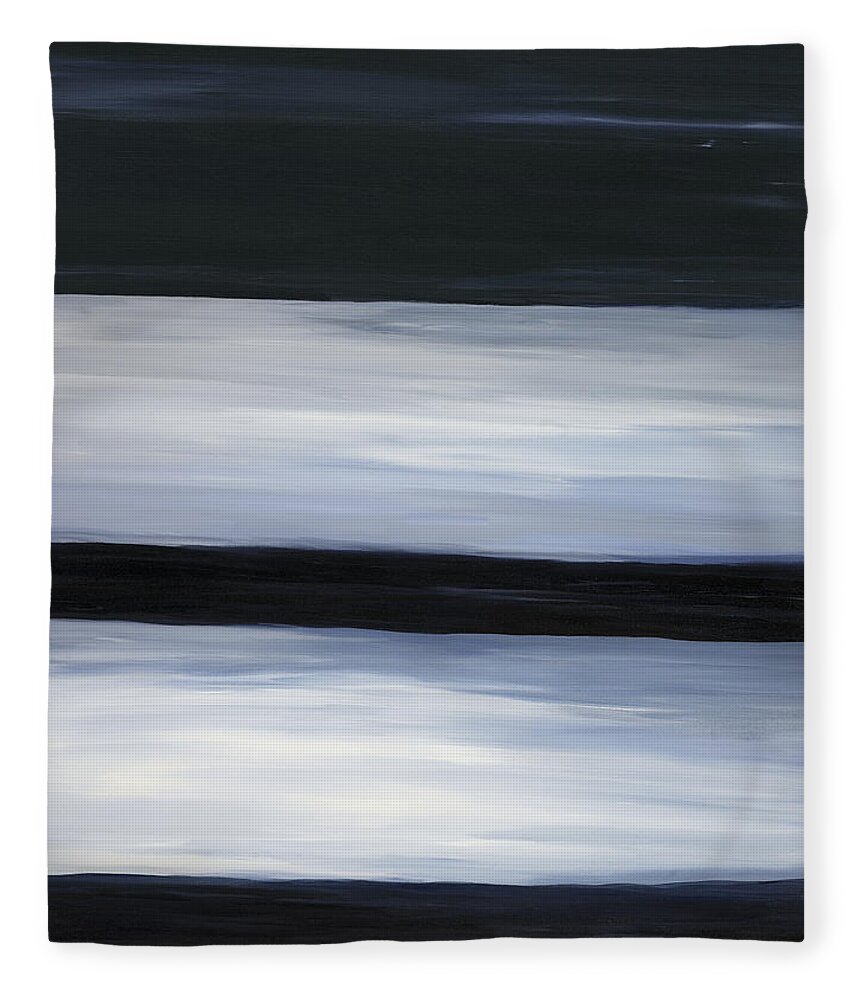 Abstract Fleece Blanket featuring the painting Indigo Blur III by Tamara Nelson