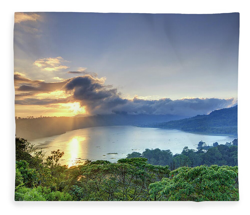 Scenics Fleece Blanket featuring the photograph Indonesia, Bali, Mountain And Lakes by Michele Falzone
