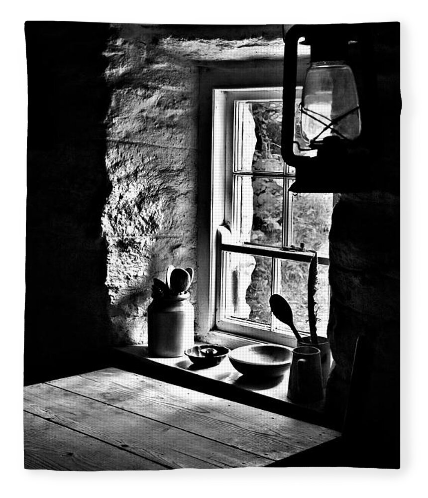 Ireland Fleece Blanket featuring the photograph Irish Cottage Window by Nigel R Bell