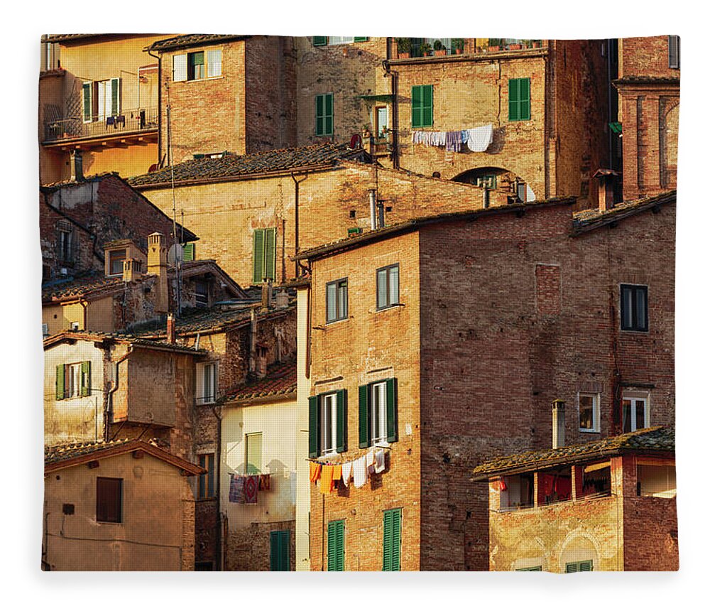 Apartment Fleece Blanket featuring the photograph Italian Buildings by Fancy Yan