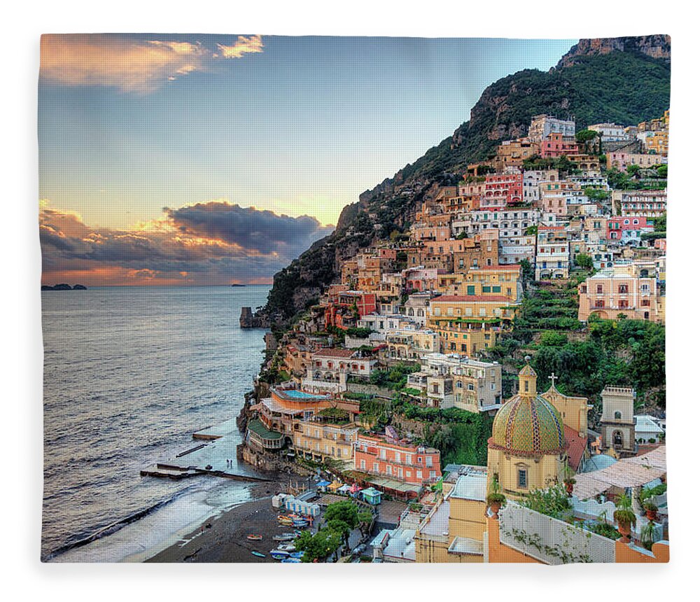Amalfi Coast Fleece Blanket featuring the photograph Italy, Amalfi Coast, Positano by Michele Falzone