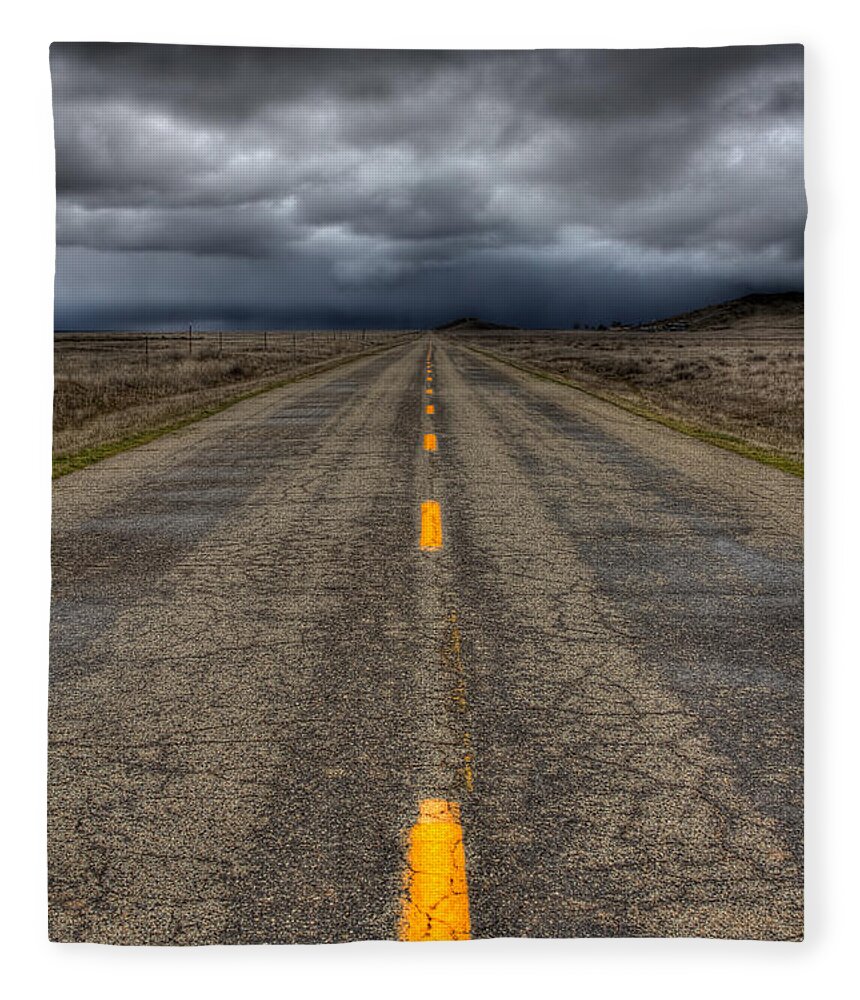 Road Fleece Blanket featuring the photograph It's A Long Road by Beth Sargent