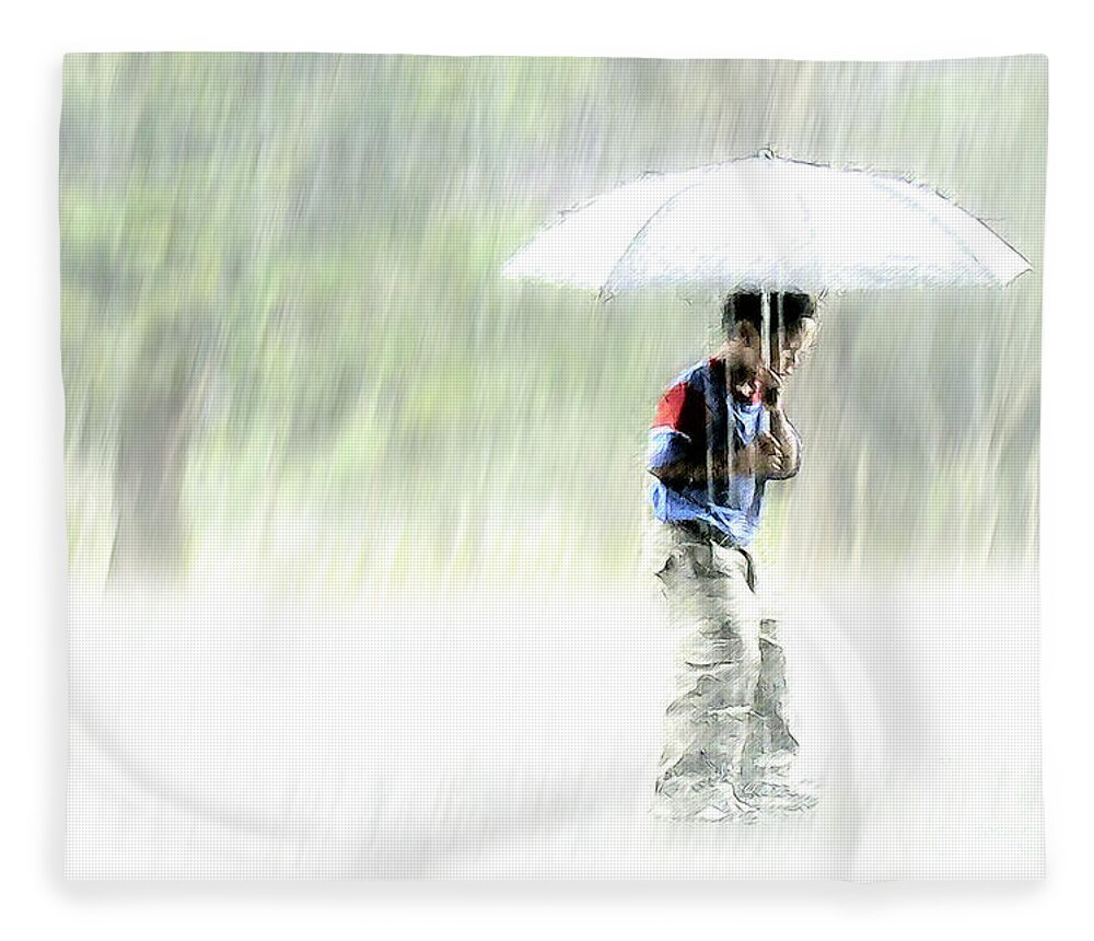 Children Fleece Blanket featuring the photograph It's Raining Outside by Heiko Koehrer-Wagner