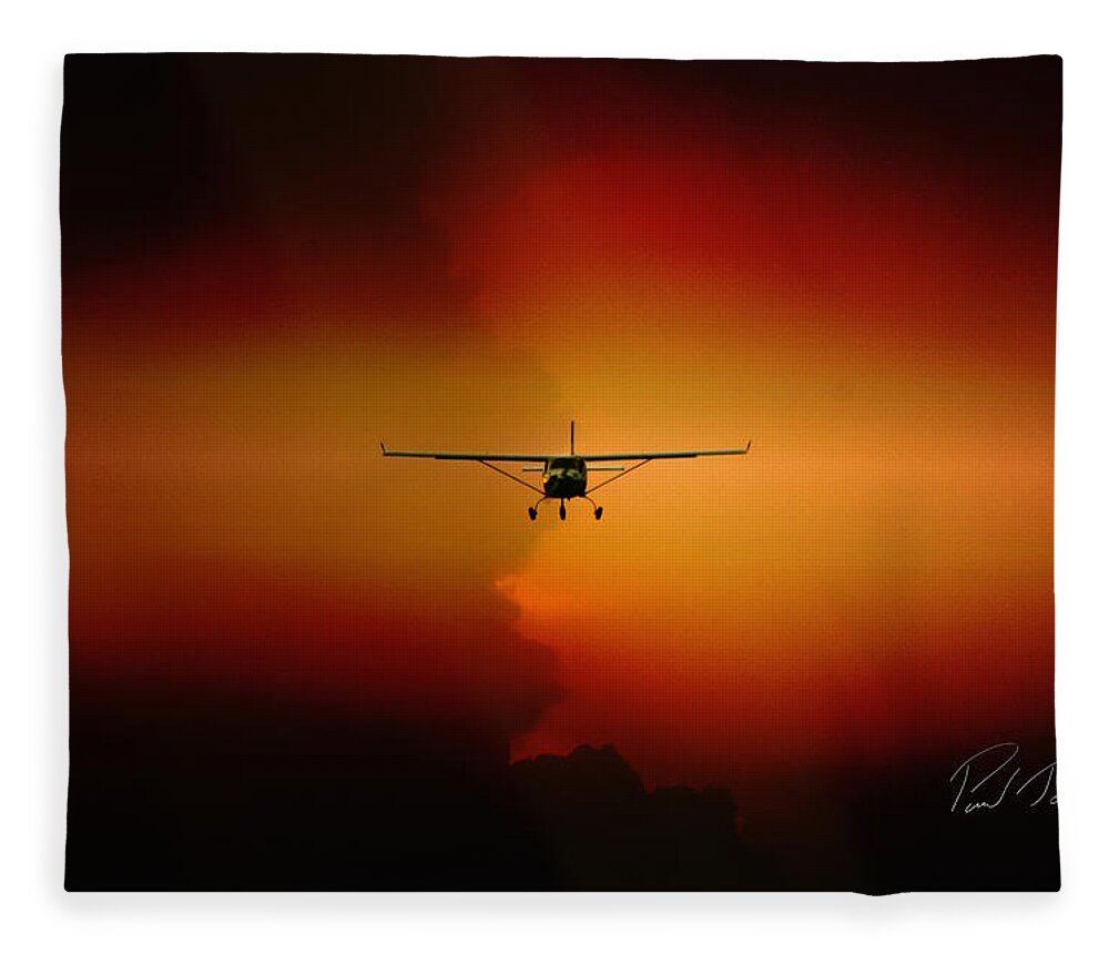 Jabiru Fleece Blanket featuring the photograph Jabiru sunset by Paul Job