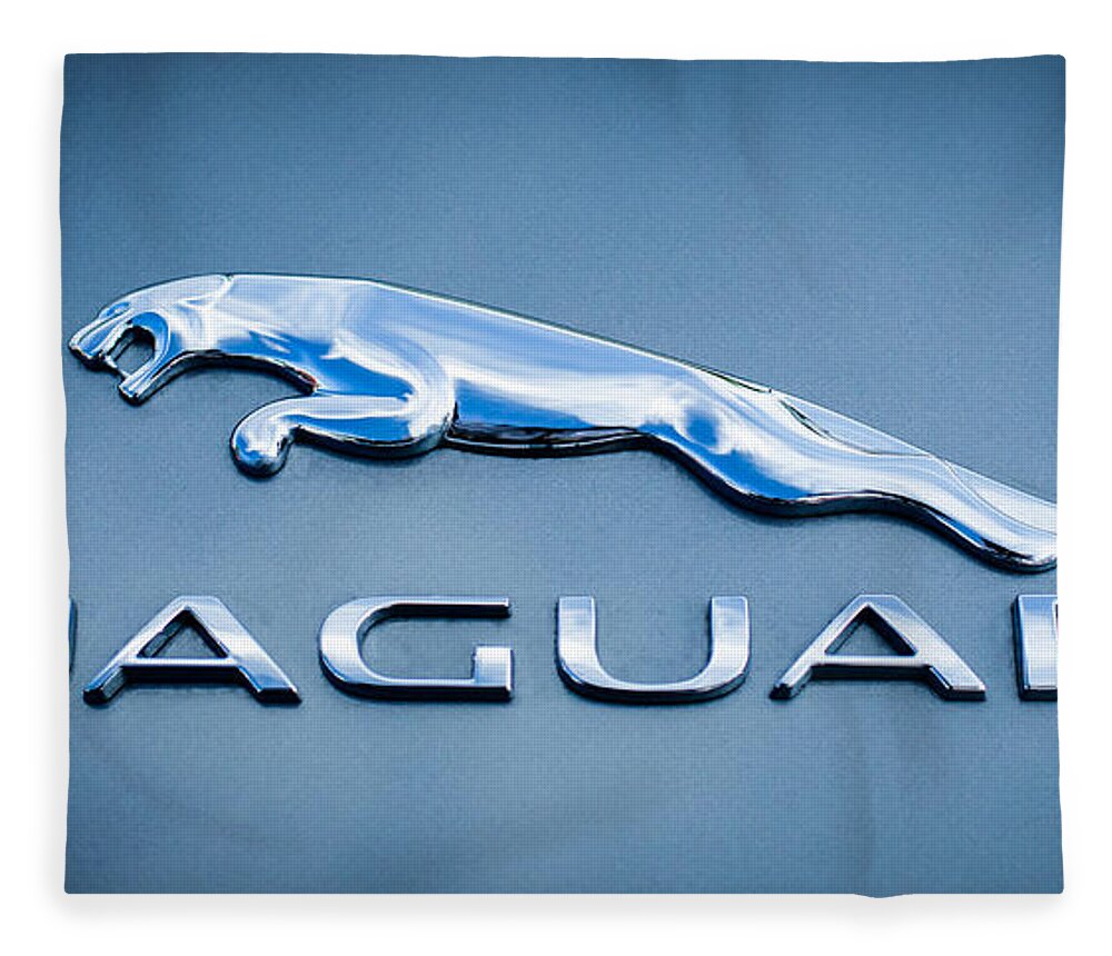 Jaguar F Type Emblem Fleece Blanket featuring the photograph Jaguar F Type Emblem by Jill Reger