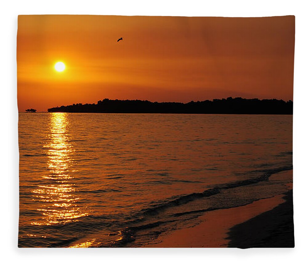 Sunset Fleece Blanket featuring the photograph Jamaica Sunset by David Hart