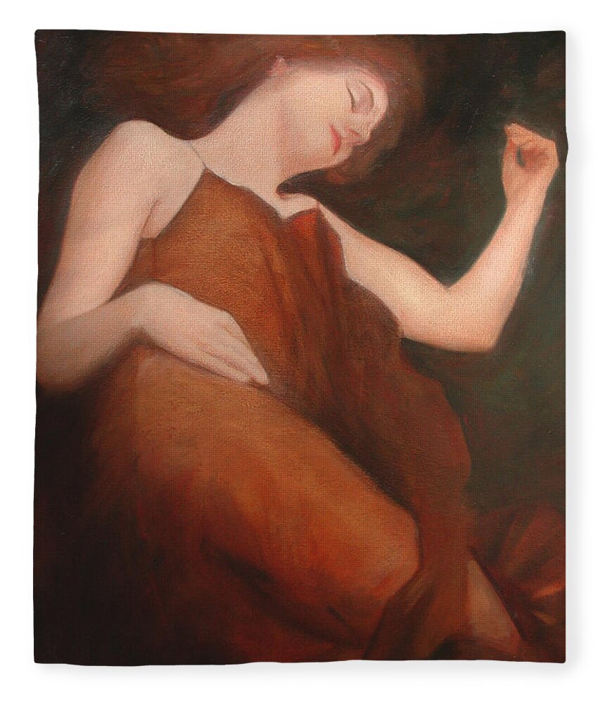 Sensuous Fleece Blanket featuring the painting James Bay Interior by David Ladmore