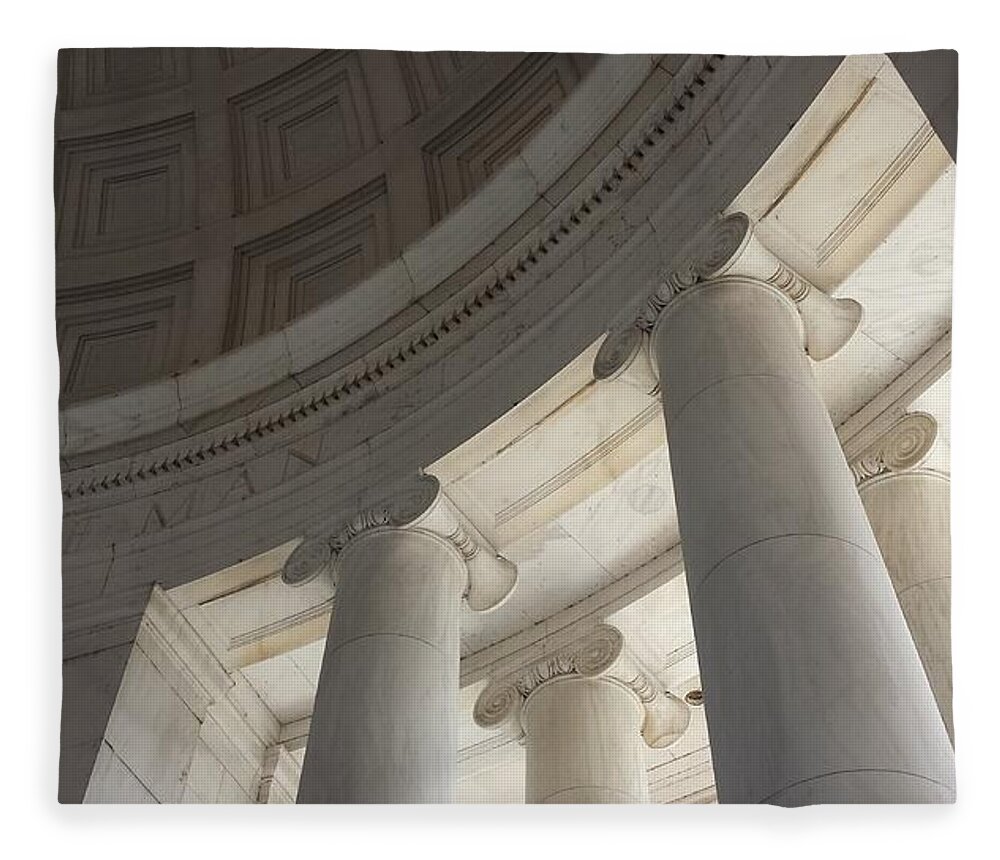 Declaration Of Independence Fleece Blanket featuring the photograph Jefferson Memorial Architecture by Kenny Glover