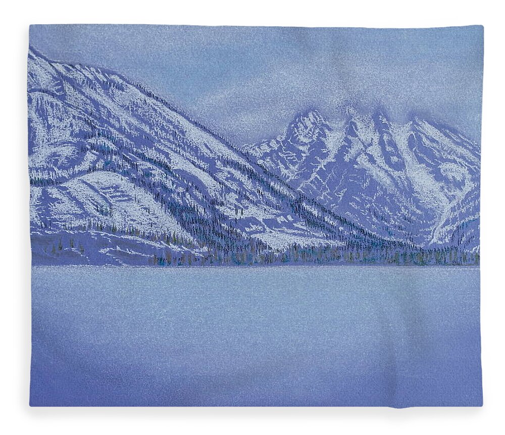 Landscape Fleece Blanket featuring the pastel Jenny Lake - Grand Tetons by Michele Myers