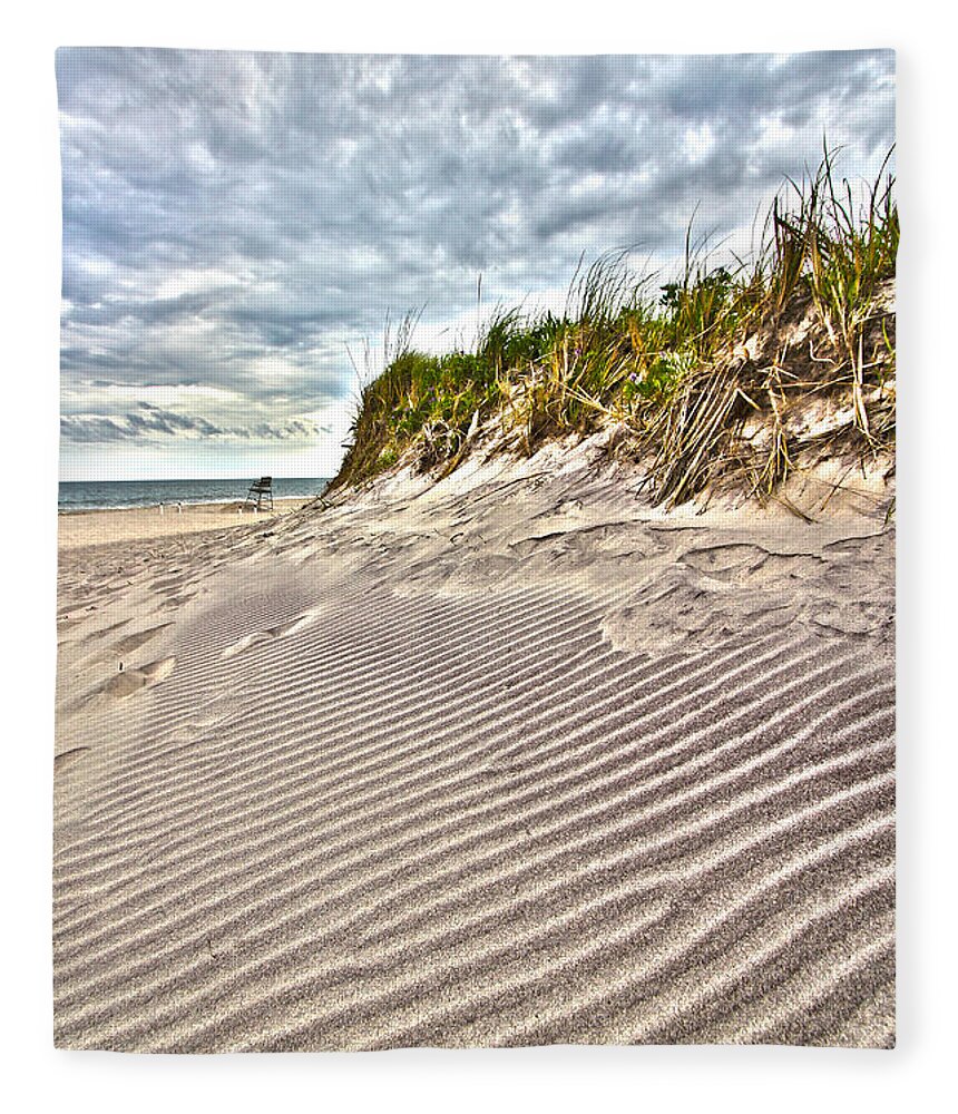 Jetty Fleece Blanket featuring the photograph Jetty Four Dune Stripes by Robert Seifert