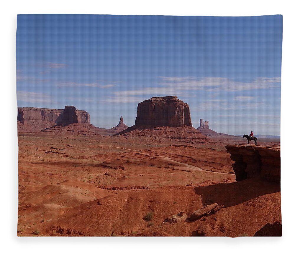 Monument Valley Fleece Blanket featuring the photograph John Ford's Point in Monument Valley by Keith Stokes