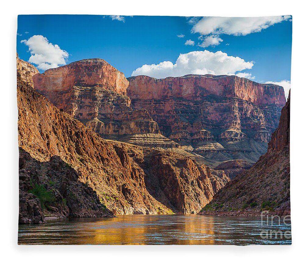 America Fleece Blanket featuring the photograph Journey through the Grand Canyon by Inge Johnsson