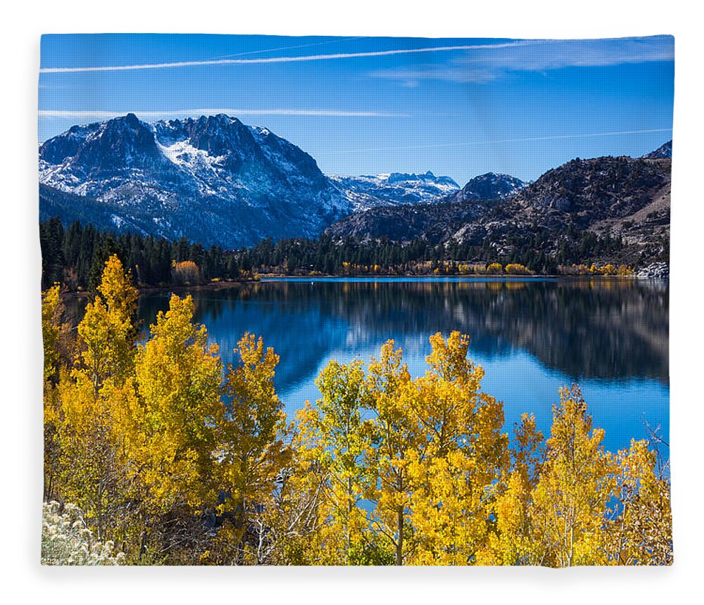 June Lake Fleece Blanket featuring the photograph June Lake by Tassanee Angiolillo