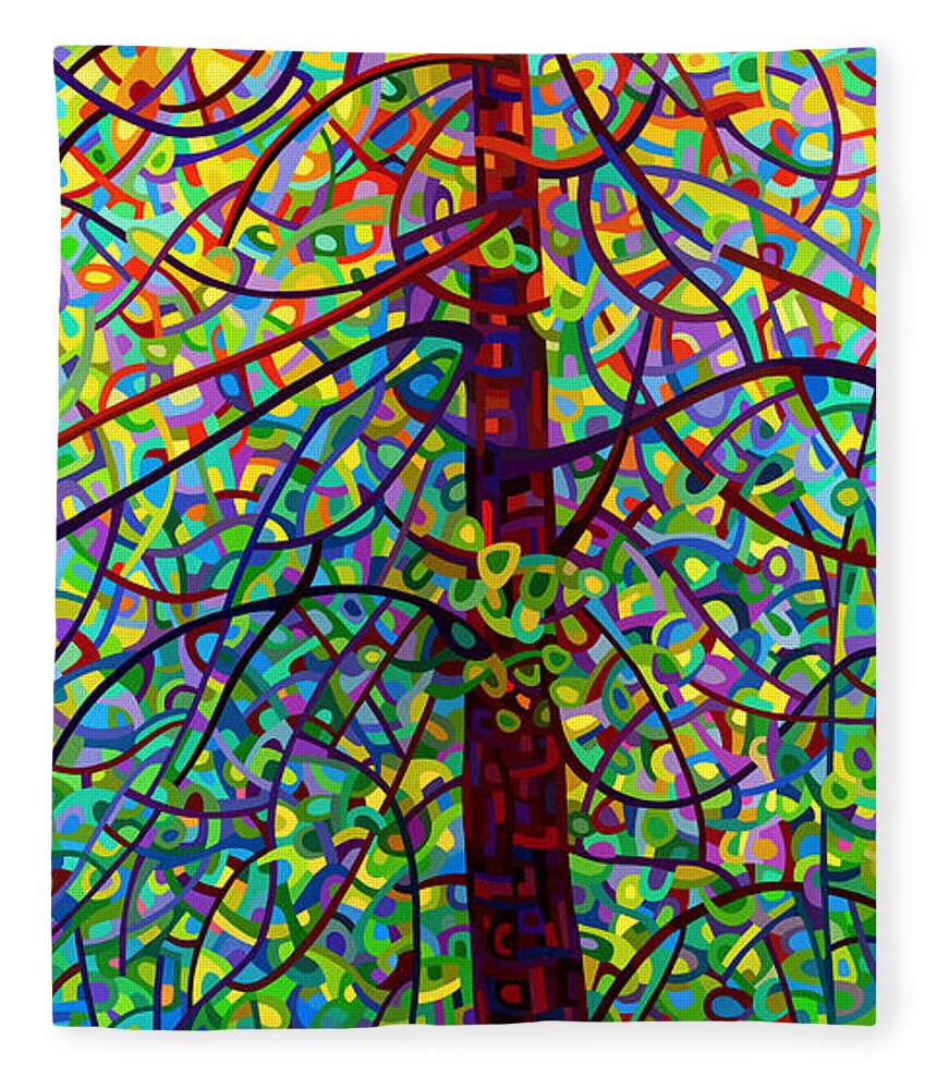 Art Fleece Blanket featuring the painting Kaleidoscope by Mandy Budan