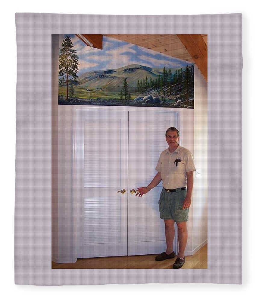 Mural Fleece Blanket featuring the painting Kennedy Meadows Mural by Frank Wilson