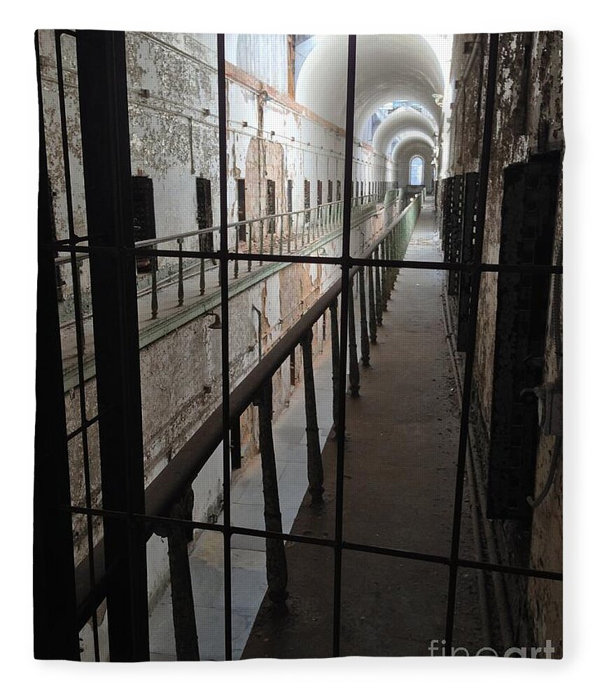 Eastern State Penitentiary Fleece Blanket featuring the photograph Knrn0402 by Henry Butz