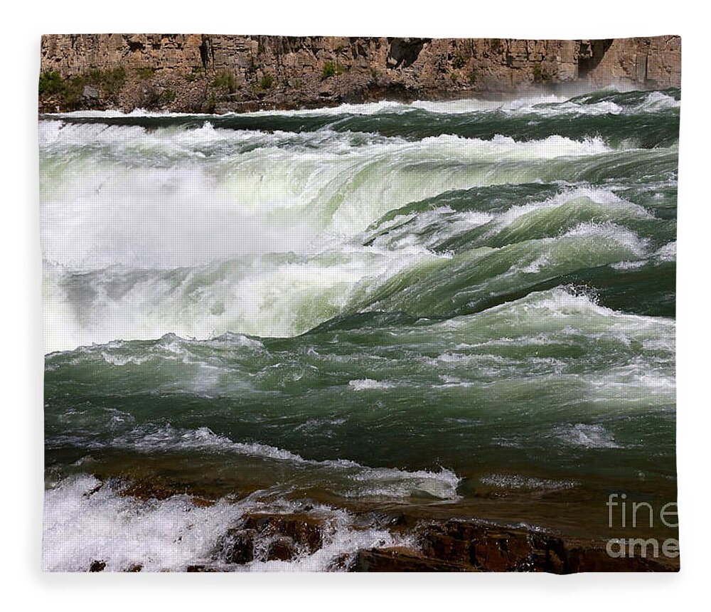 Kootenai Falls Fleece Blanket featuring the photograph Kootenai Falls by Carol Groenen