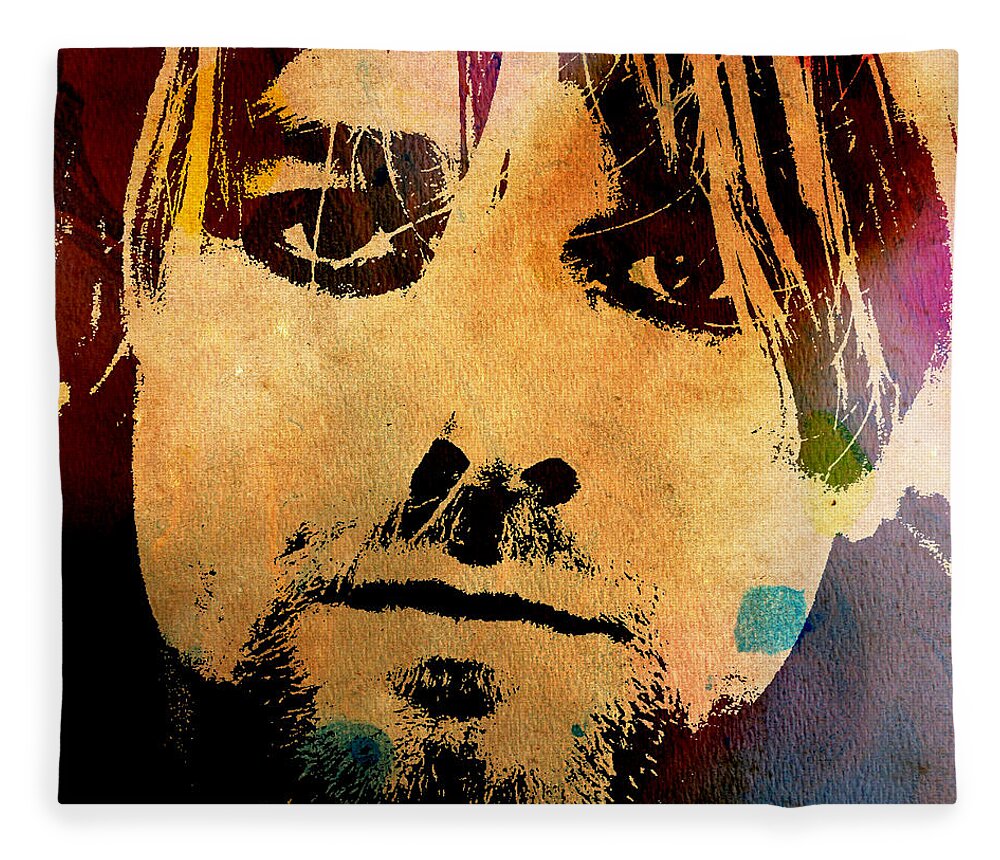 Cobain Fleece Blanket featuring the photograph Kurt Cobain 3 by Andrew Fare