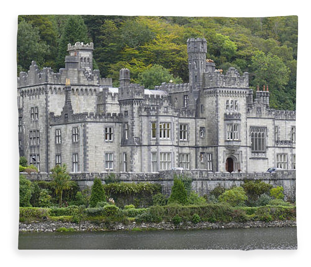 Travel Fleece Blanket featuring the photograph Kylemore Abbey by Mike McGlothlen