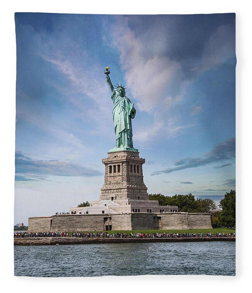 America Fleece Blanket featuring the photograph Lady Liberty by Juli Scalzi