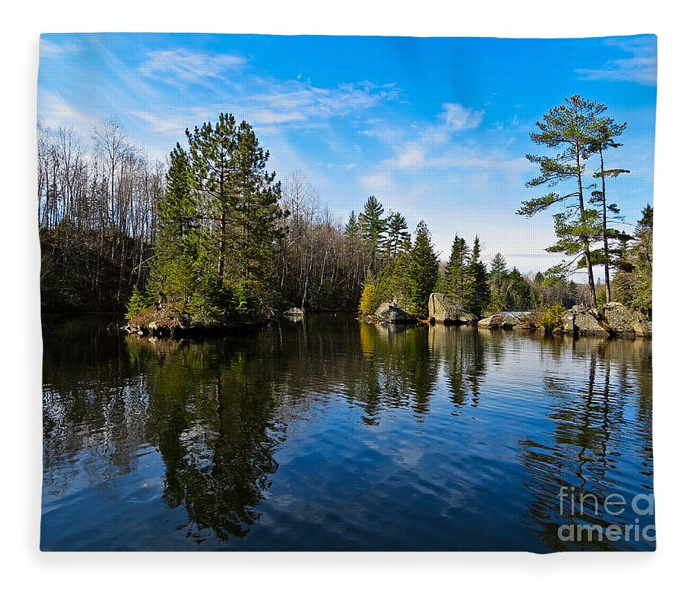Lake Michigamme In Michigan Fleece Blanket featuring the photograph Lake Michigamme by Gwen Gibson