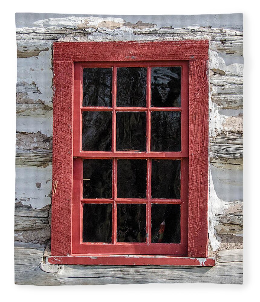 Clarence Ny Fleece Blanket featuring the photograph Landow Cabin Window by Guy Whiteley