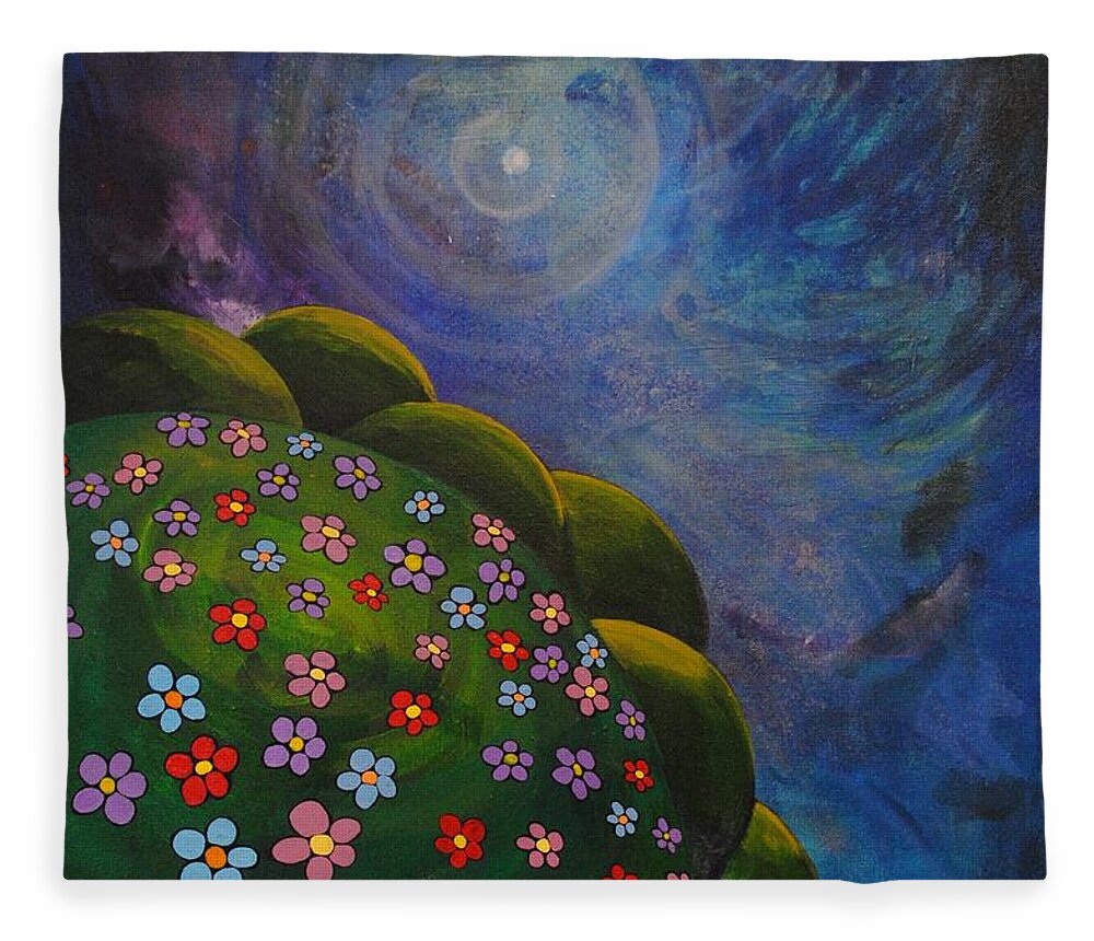 Landscape Fleece Blanket featuring the painting Landscape by Mindy Huntress