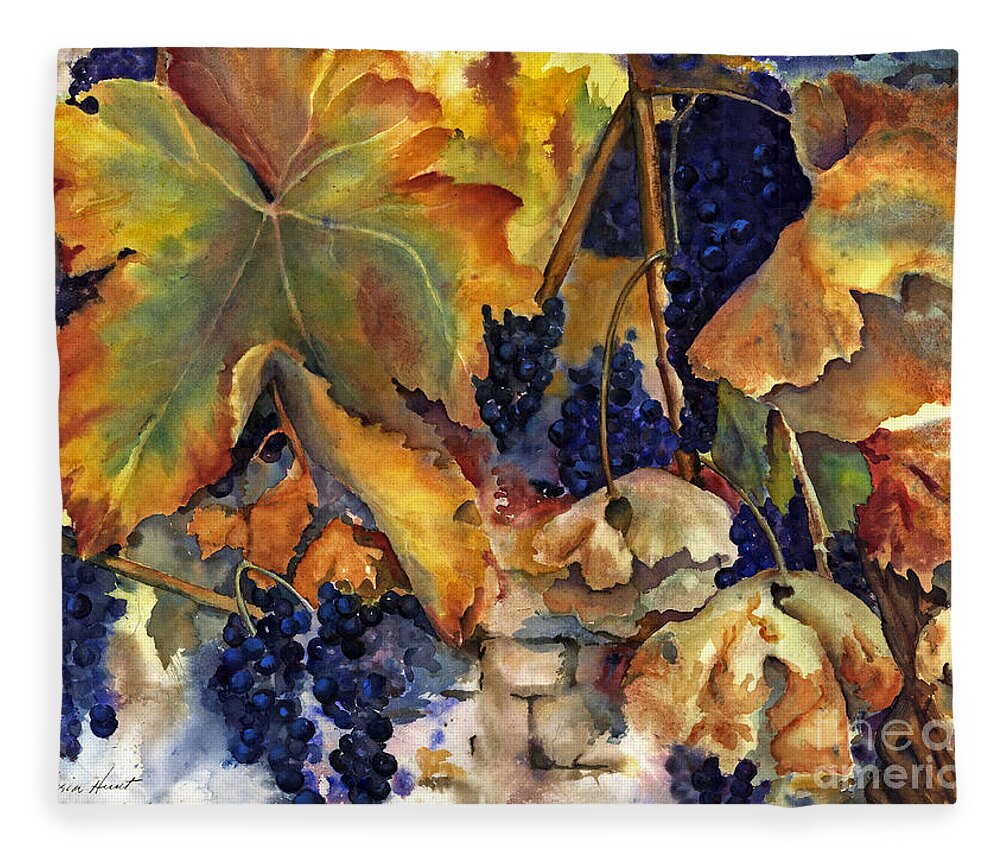Still Life Fleece Blanket featuring the painting The Magic of Autumn by Maria Hunt